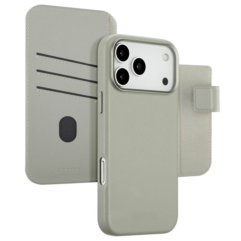 Accezz Leather Bookcase 2-in-1 met MagSafe Apple iPhone 17 Pro Max - Light Grey - Afbeelding 8