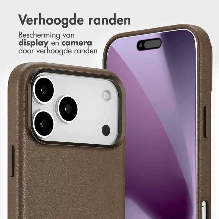 Accezz Leather Bookcase 2-in-1 met MagSafe Apple iPhone 17 Pro Max - Coffee Brown - Afbeelding 6