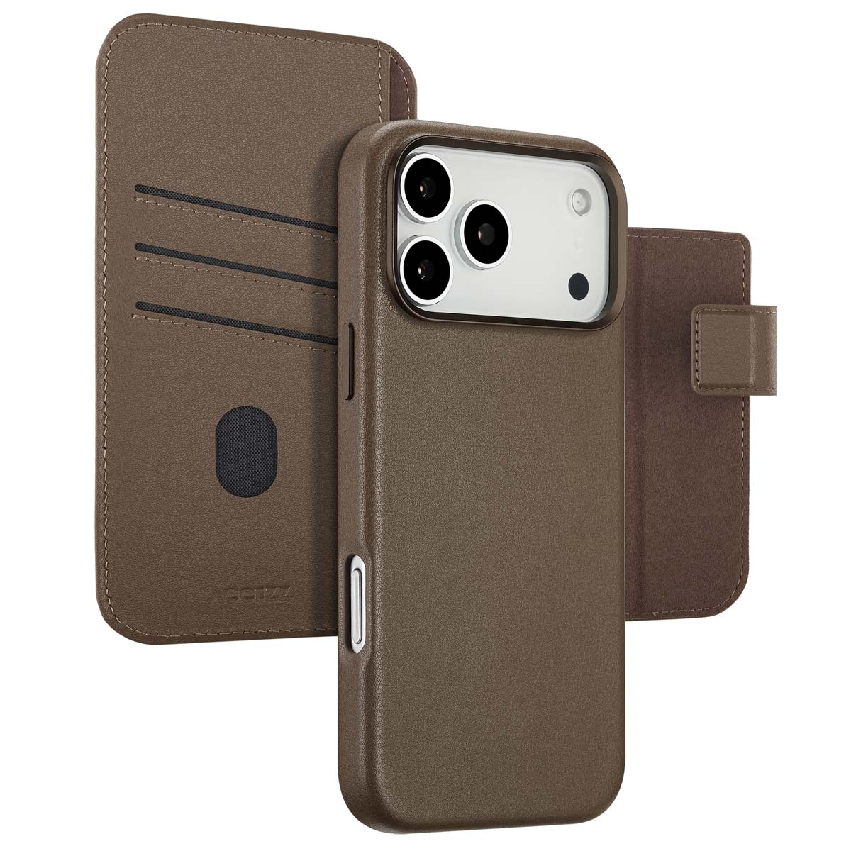 Accezz Leather Bookcase 2-in-1 met MagSafe Apple iPhone 17 Pro Max - Coffee Brown - Afbeelding 2