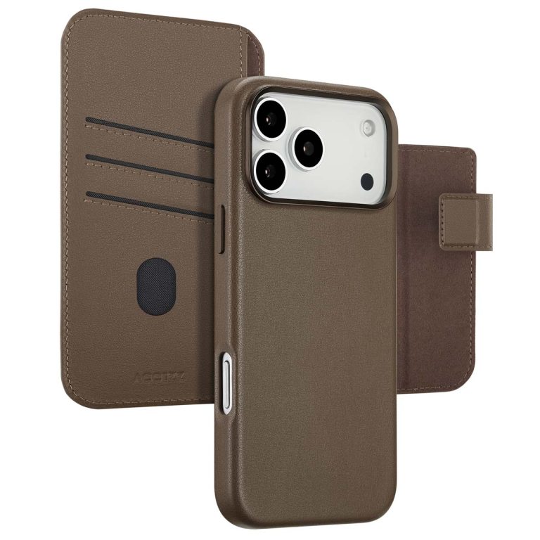 Accezz Leather Bookcase 2-in-1 met MagSafe Apple iPhone 17 Pro Max - Coffee Brown - Afbeelding 8