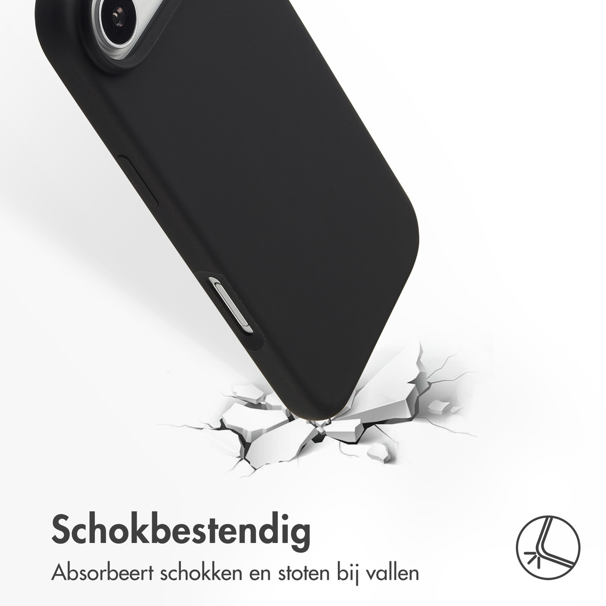 Accezz Liquid Silicone Backcover met MagSafe Apple iPhone Air - Zwart - Afbeelding 3