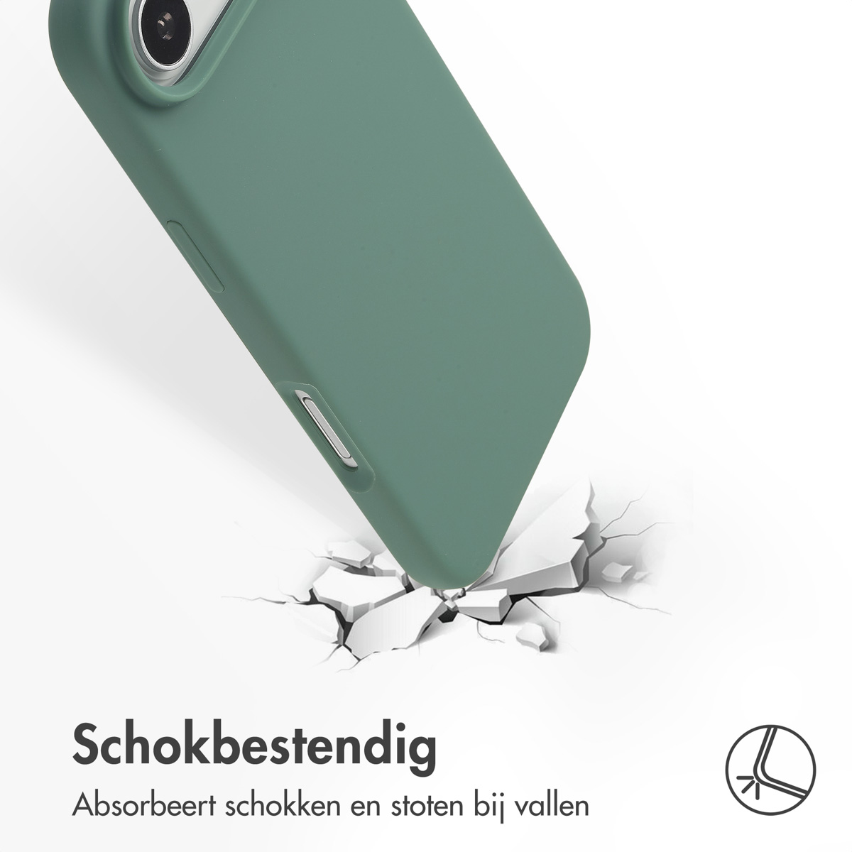 Accezz Liquid Silicone Backcover met MagSafe Apple iPhone Air - Donkergroen - Afbeelding 3