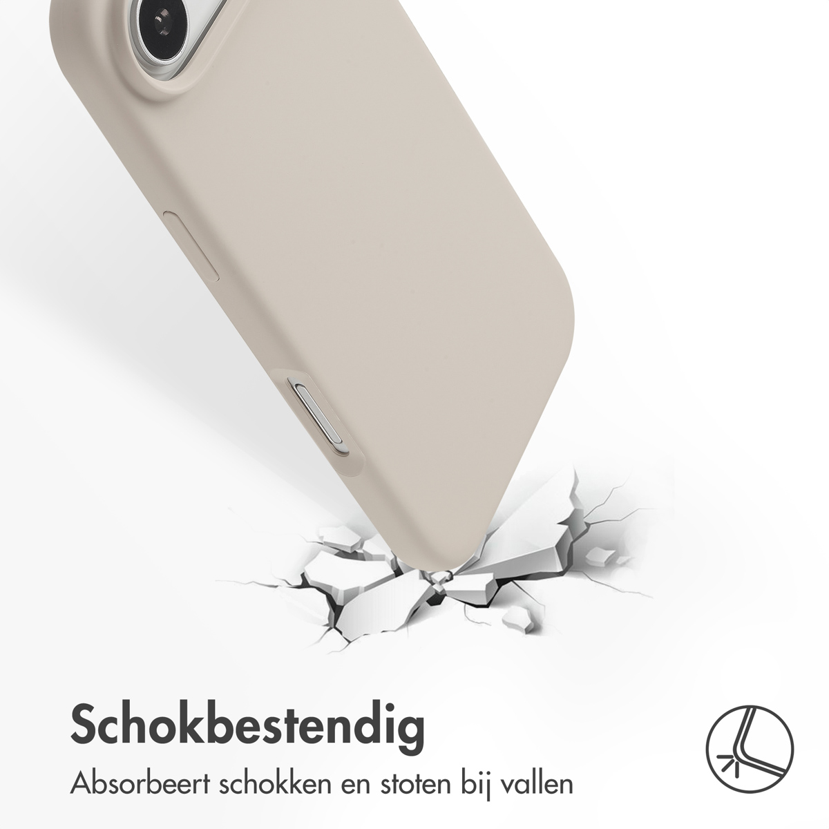 Accezz Liquid Silicone Backcover met MagSafe Apple iPhone Air - Stone - Afbeelding 3