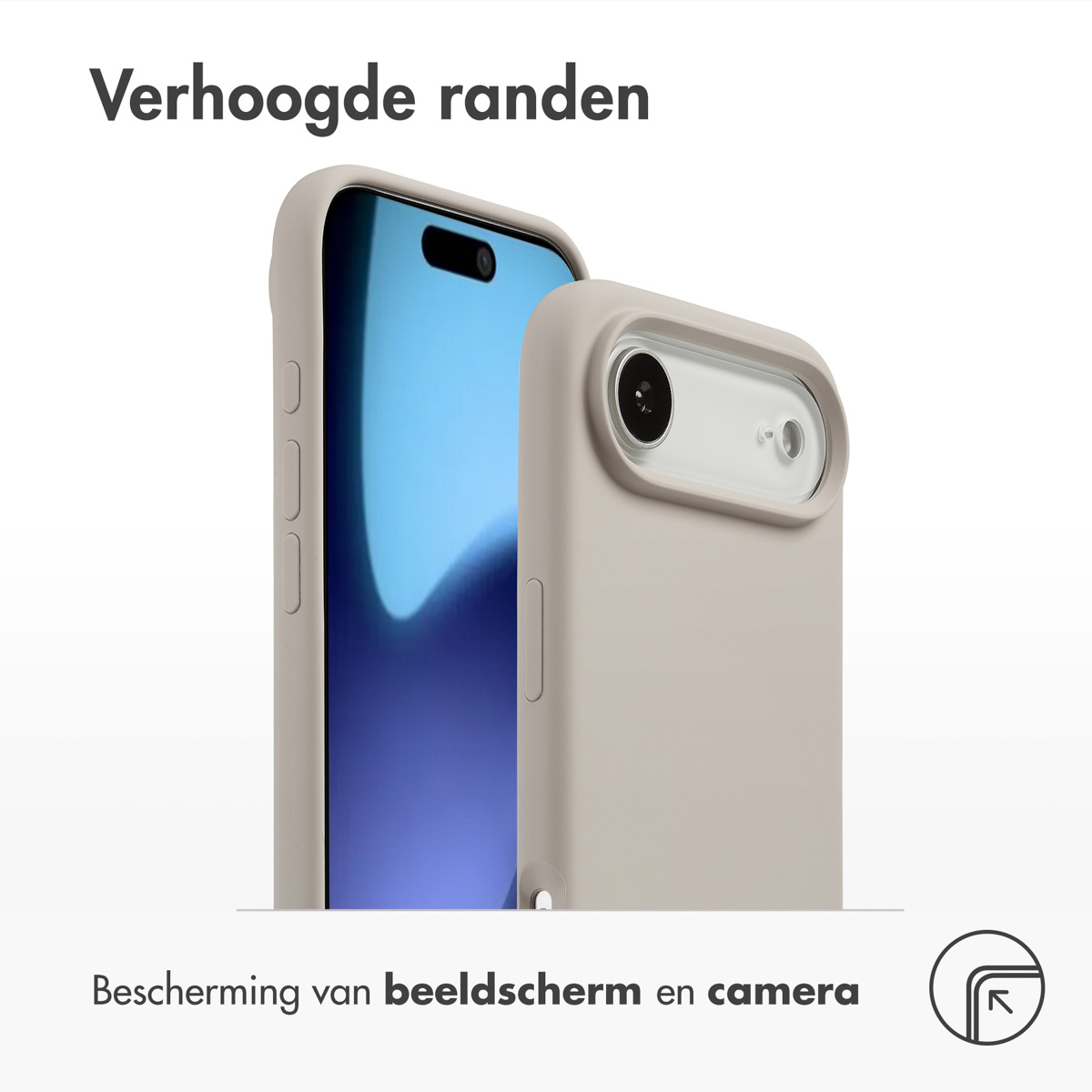 Accezz Liquid Silicone Backcover met MagSafe Apple iPhone Air - Stone - Afbeelding 2