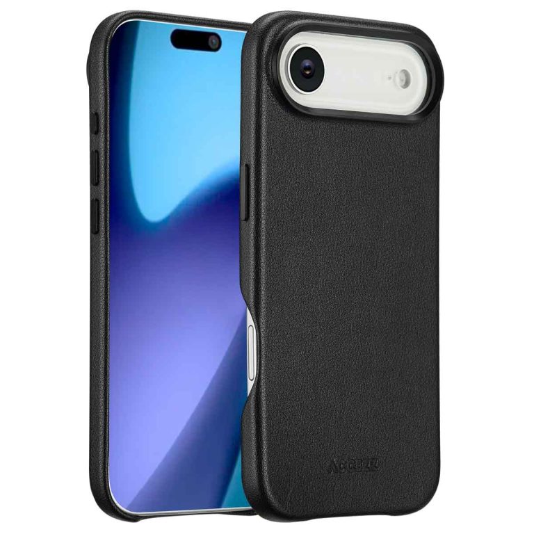 Accezz MagSafe Leather Backcover Apple iPhone Air - Onyx Black - Afbeelding 10