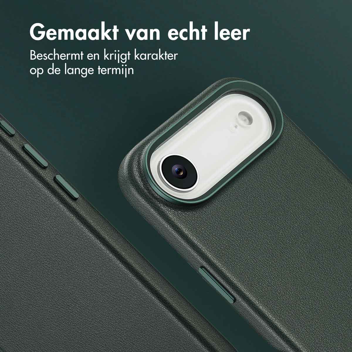 Accezz MagSafe Leather Backcover Apple iPhone Air - Cedar Green - Afbeelding 5