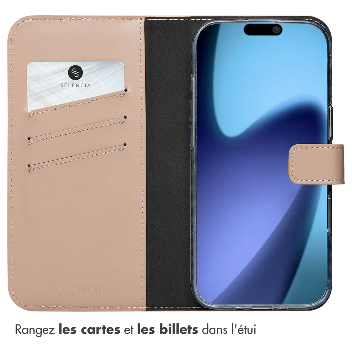 Selencia Echt Leren Bookcase Apple iPhone Air - Dusty Pink - Afbeelding 8