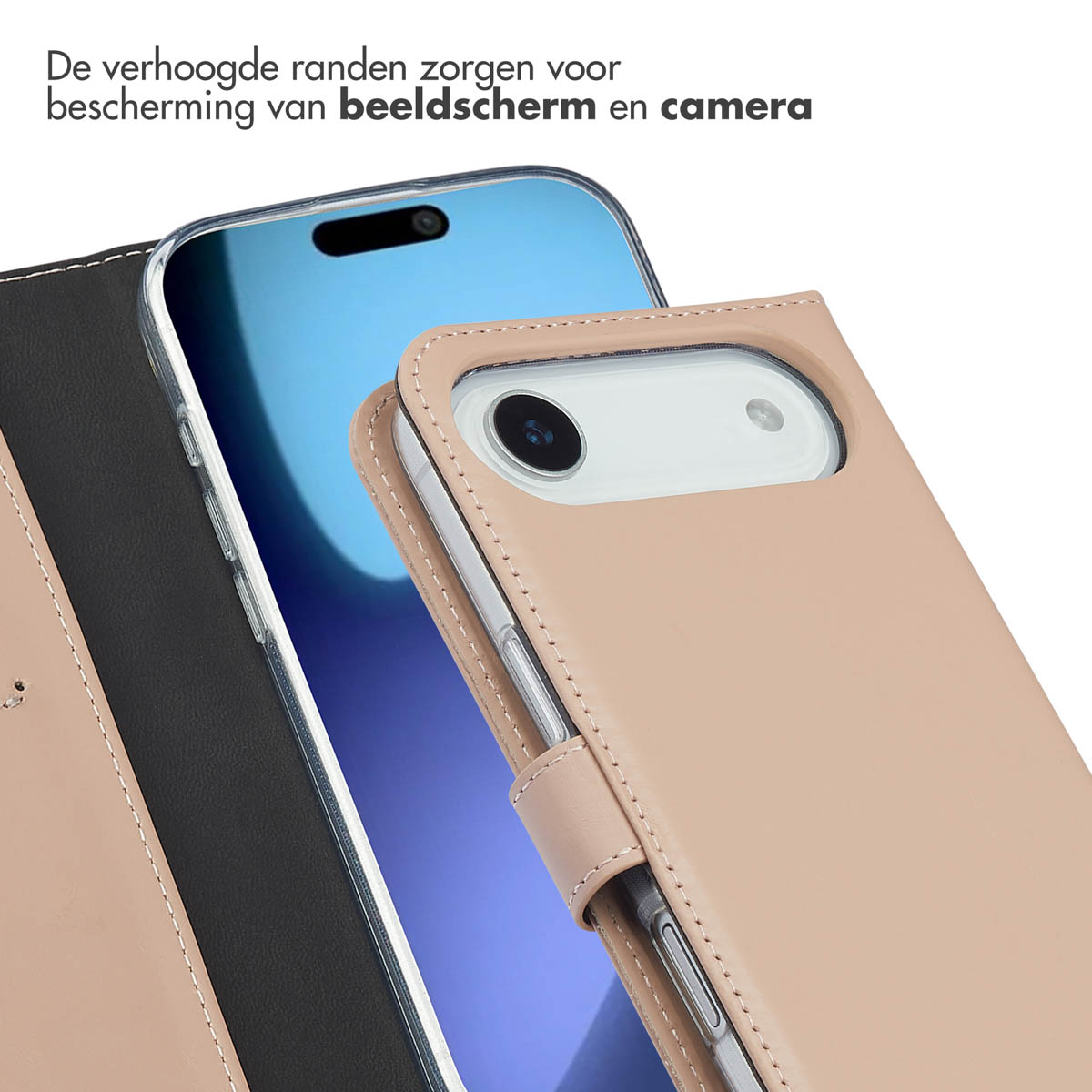 Selencia Echt Leren Bookcase Apple iPhone Air - Dusty Pink - Afbeelding 10