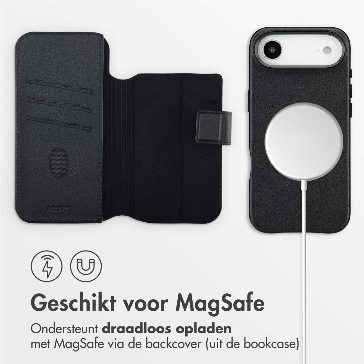 Accezz Leather Bookcase 2-in-1 met MagSafe Apple iPhone Air - Onyx Black - Afbeelding 4