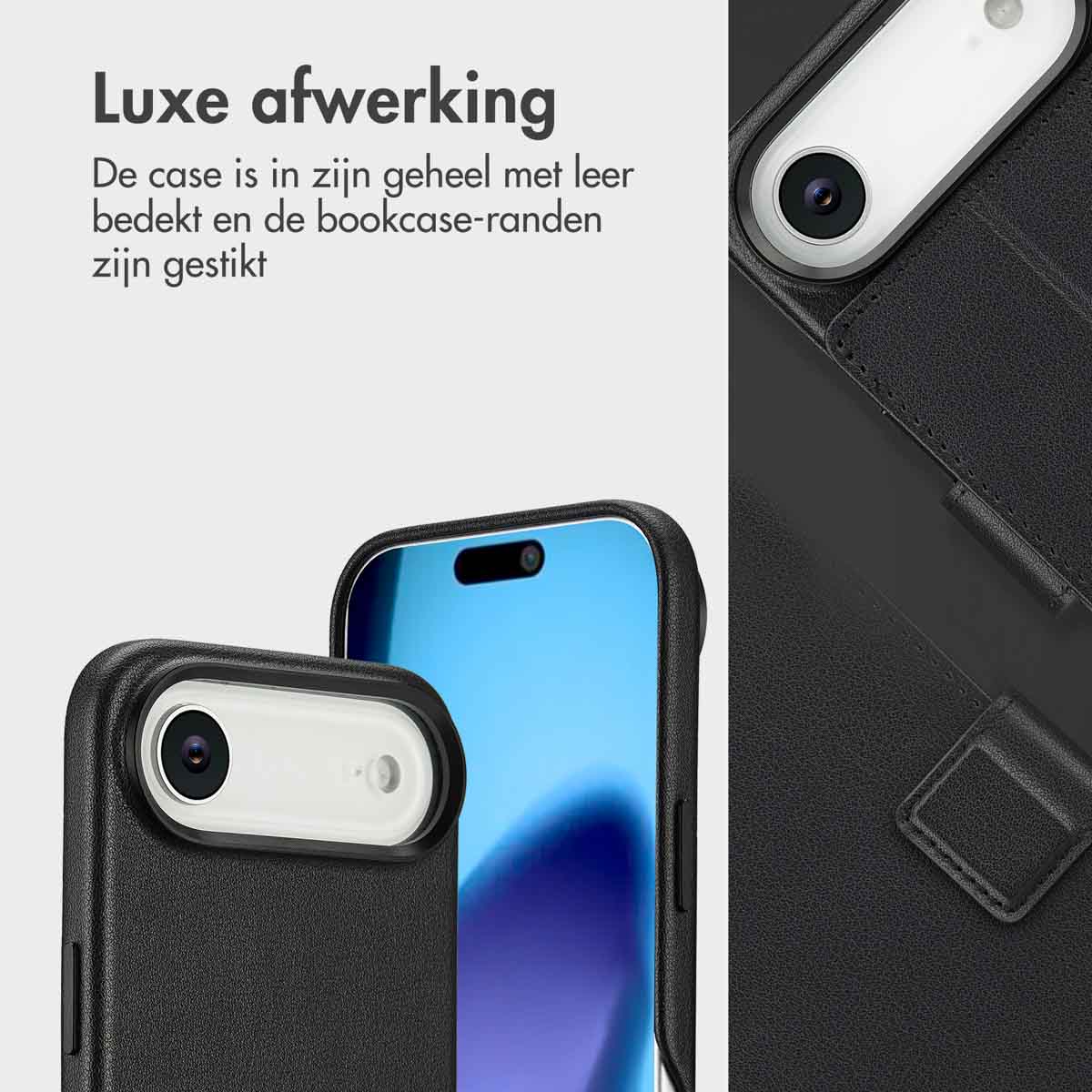 Accezz Leather Bookcase 2-in-1 met MagSafe Apple iPhone Air - Onyx Black - Afbeelding 8