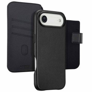 Accezz Leather Bookcase 2-in-1 met MagSafe Apple iPhone Air - Onyx Black