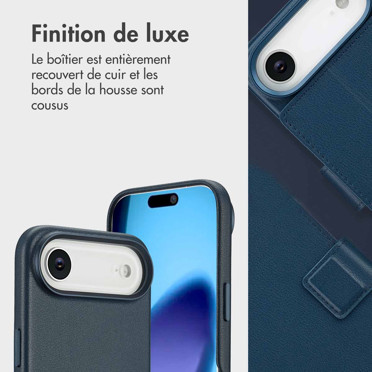 Accezz Leather Bookcase 2-in-1 met MagSafe Apple iPhone Air - Nightfall Blue - Afbeelding 7