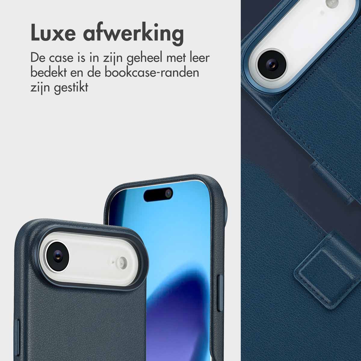 Accezz Leather Bookcase 2-in-1 met MagSafe Apple iPhone Air - Nightfall Blue - Afbeelding 8