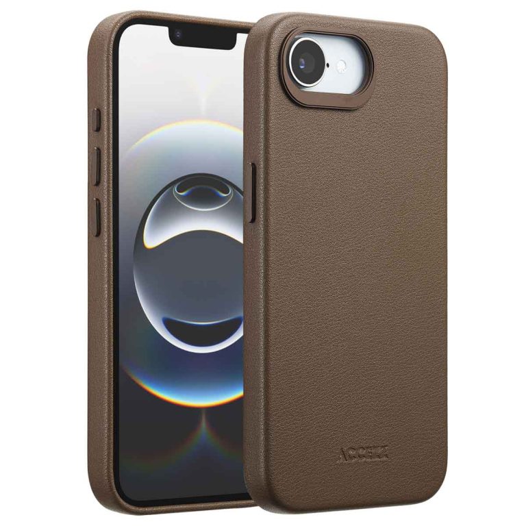 Accezz MagSafe Leather Backcover Apple iPhone 16e - Coffee Brown - Afbeelding 5
