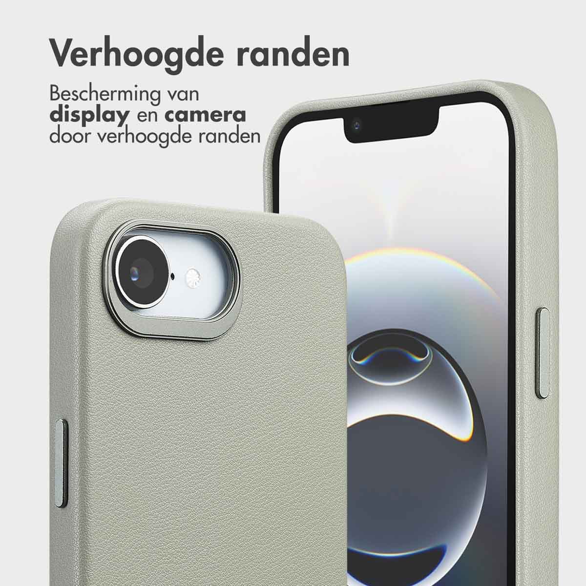 Accezz Leather Bookcase 2-in-1 met MagSafe Apple iPhone 16e - Light Grey - Afbeelding 10