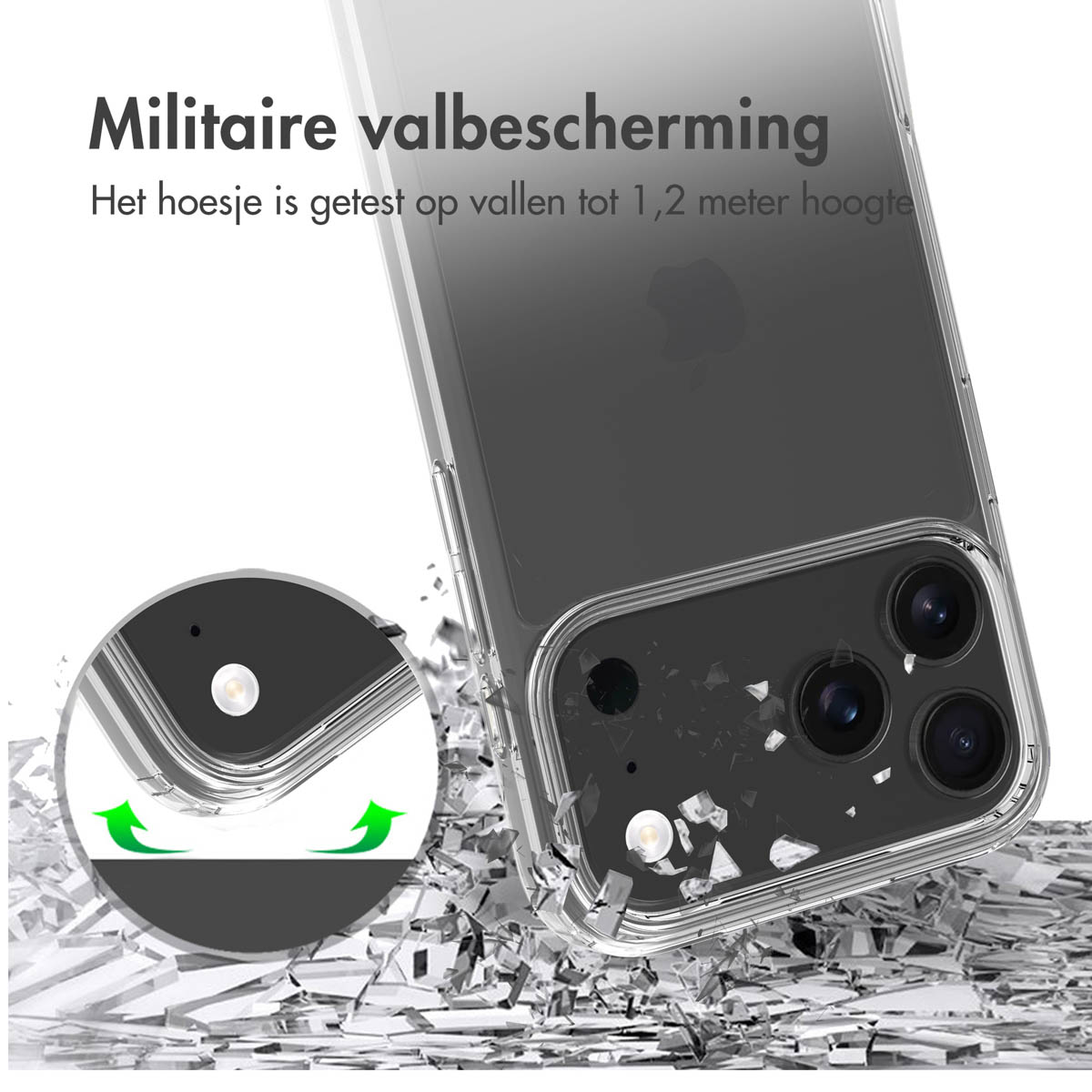 Accezz Xtreme Impact Backcover Apple iPhone 17 Pro Max - Transparant - Afbeelding 4