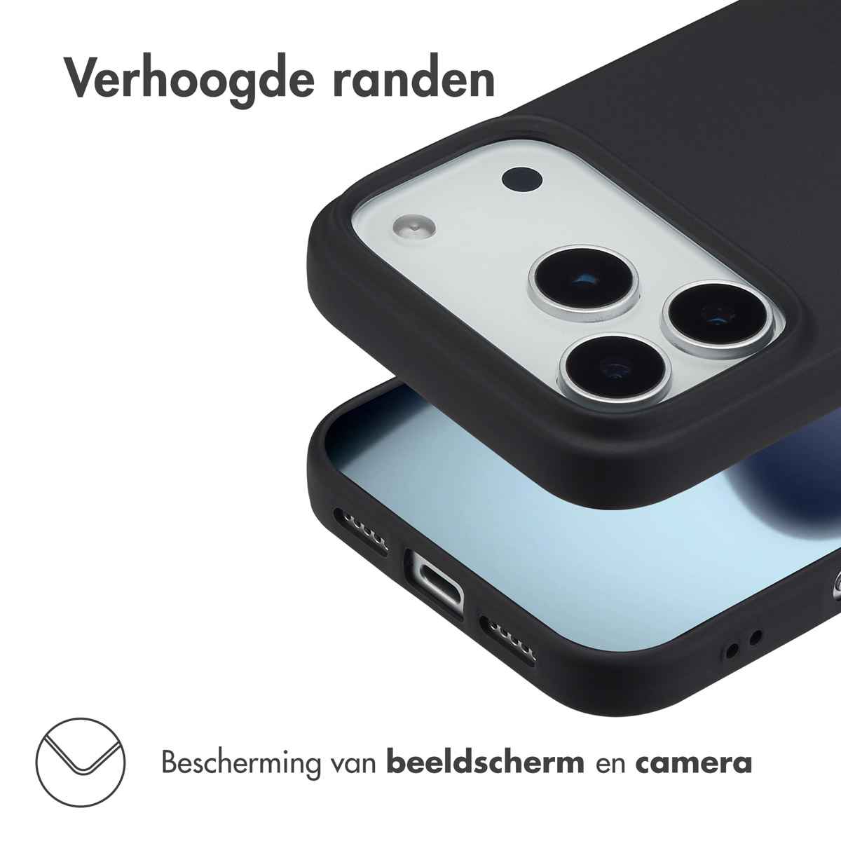 Accezz Color Backcover Apple iPhone 17 Pro - Zwart - Afbeelding 5