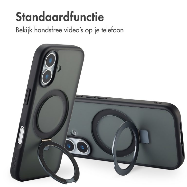 Accezz Ring Stand Backcover met MagSafe Apple iPhone 17 - Zwart - Afbeelding 10