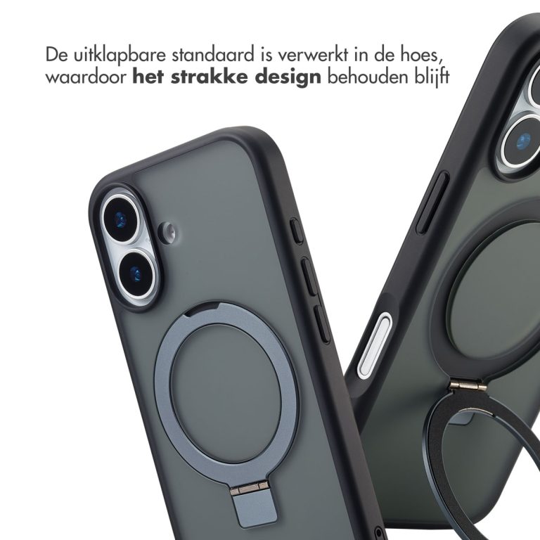Accezz Ring Stand Backcover met MagSafe Apple iPhone 17 - Zwart - Afbeelding 5