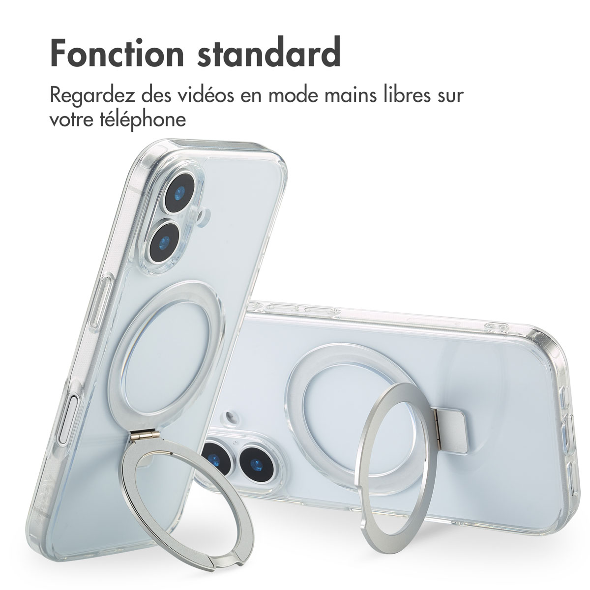 Accezz Ring Stand Backcover met MagSafe Apple iPhone 17 - Transparant - Afbeelding 7