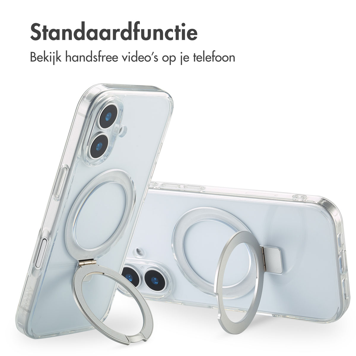 Accezz Ring Stand Backcover met MagSafe Apple iPhone 17 - Transparant - Afbeelding 8