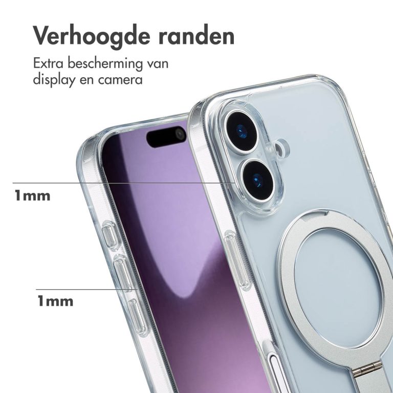 Accezz Ring Stand Backcover met MagSafe Apple iPhone 17 - Transparant - Afbeelding 6