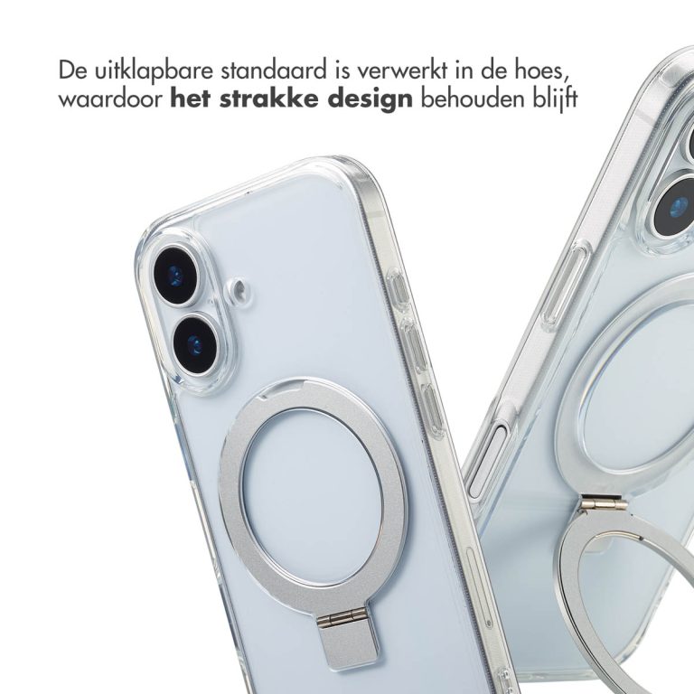 Accezz Ring Stand Backcover met MagSafe Apple iPhone 17 - Transparant - Afbeelding 5