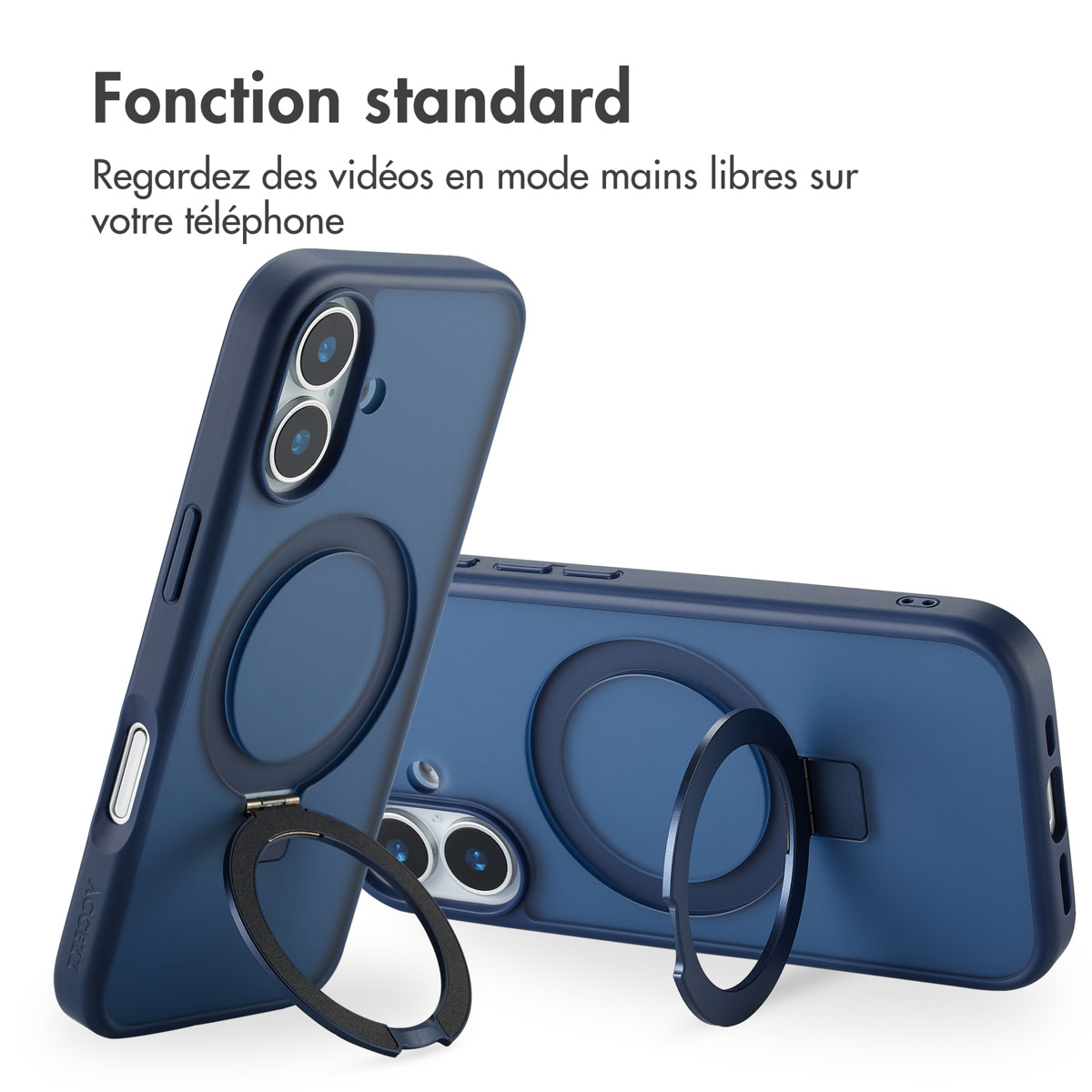 Accezz Ring Stand Backcover met MagSafe Apple iPhone 17 - Blauw - Afbeelding 7