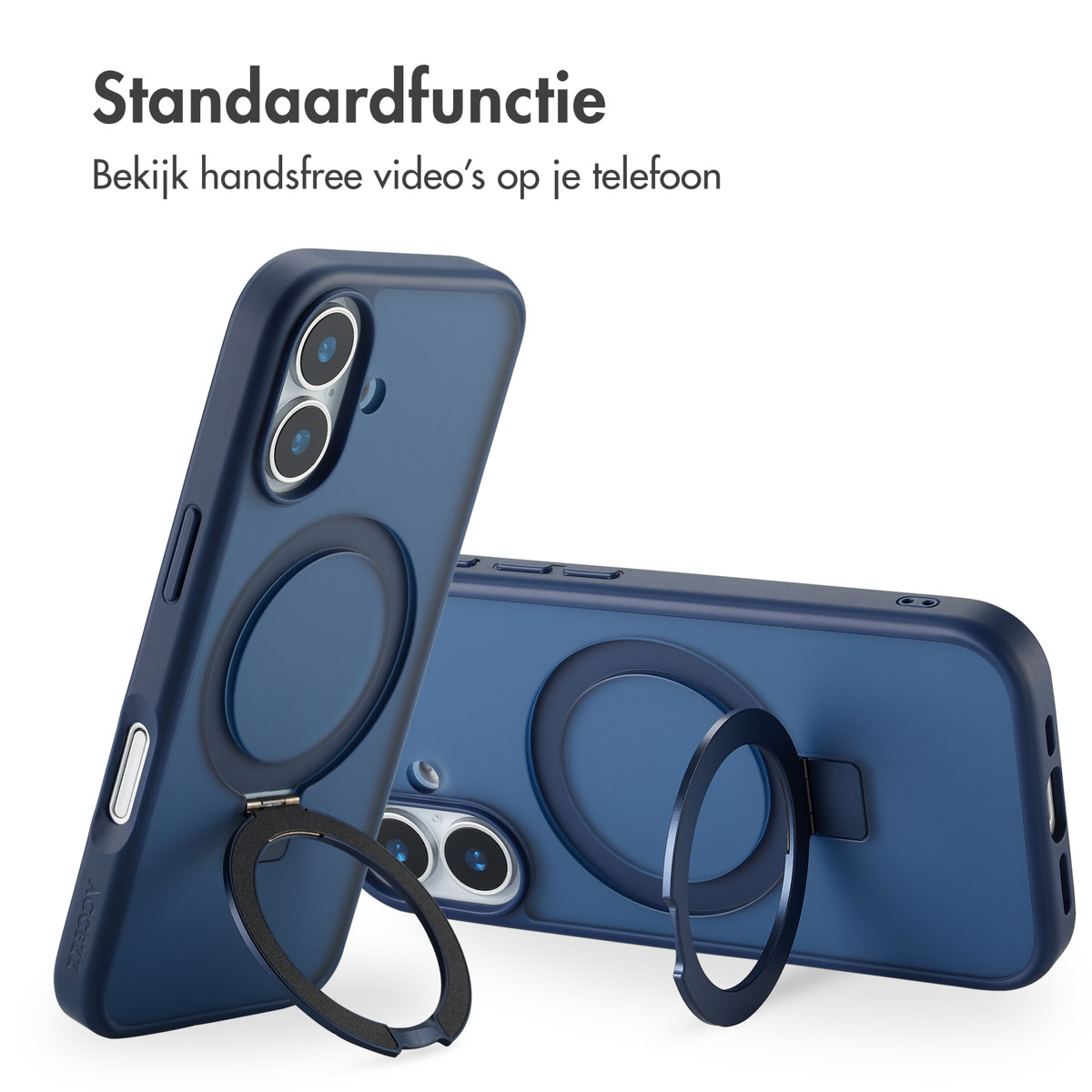 Accezz Ring Stand Backcover met MagSafe Apple iPhone 17 - Blauw - Afbeelding 8