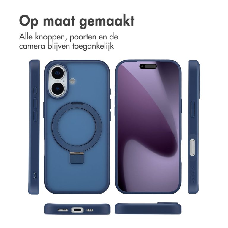 Accezz Ring Stand Backcover met MagSafe Apple iPhone 17 - Blauw - Afbeelding 8
