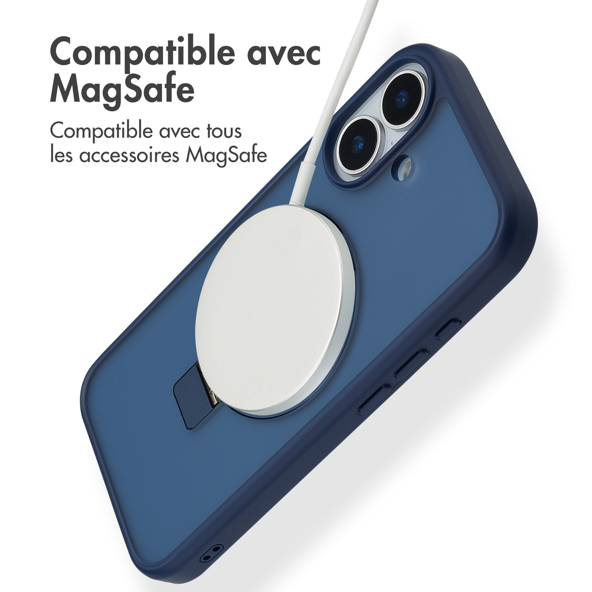 Accezz Ring Stand Backcover met MagSafe Apple iPhone 17 - Blauw - Afbeelding 6
