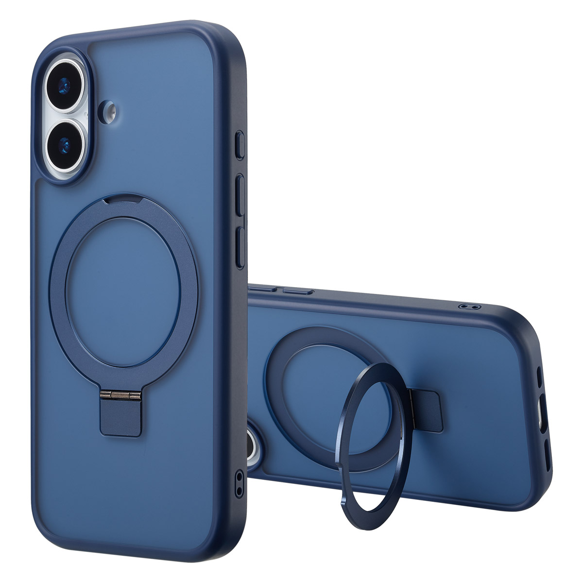 Accezz Ring Stand Backcover met MagSafe Apple iPhone 17 - Blauw - Afbeelding 2