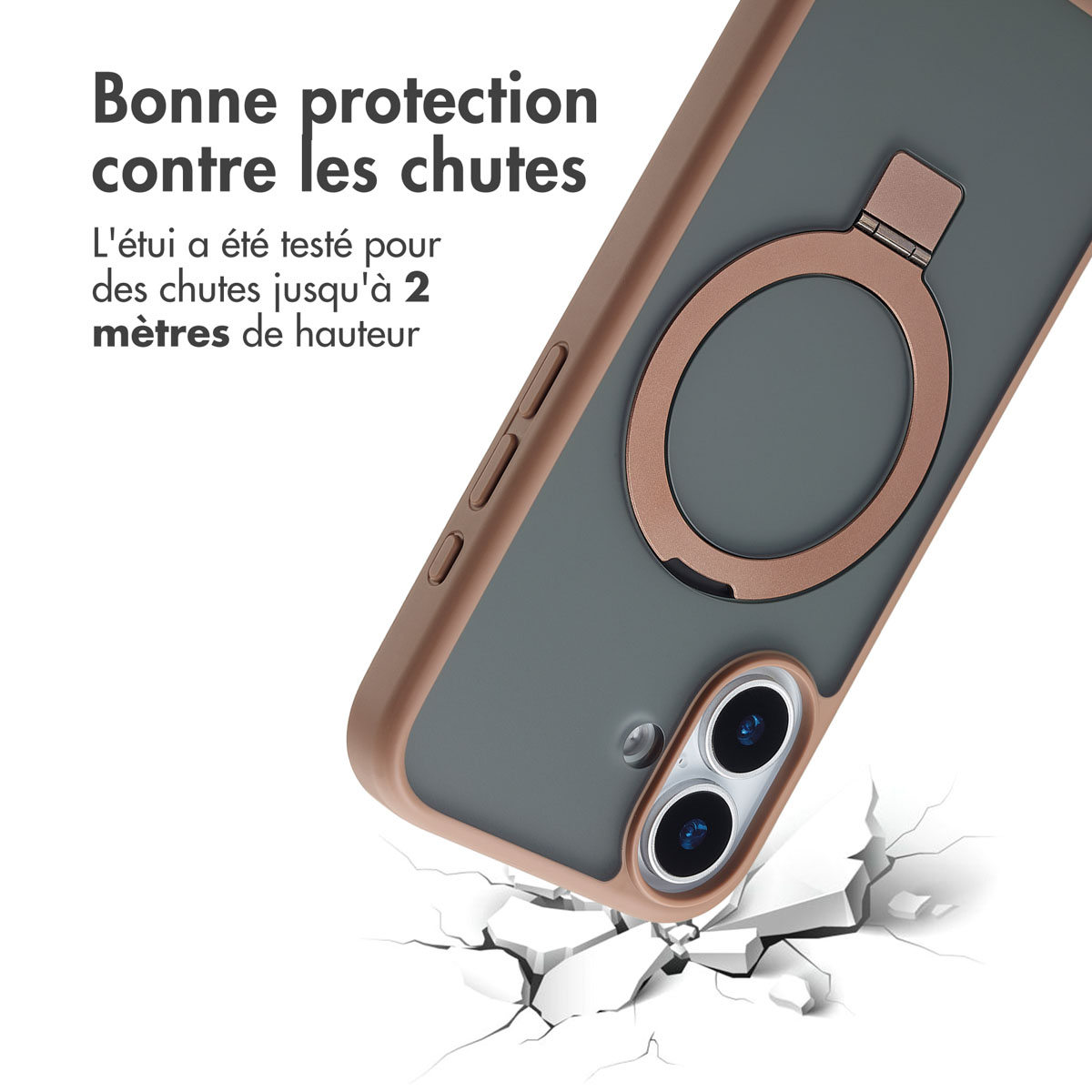 Accezz Ring Stand Backcover met MagSafe Apple iPhone 17 - Bruin - Afbeelding 10