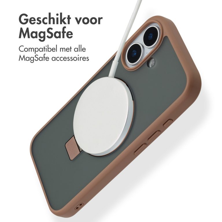 Accezz Ring Stand Backcover met MagSafe Apple iPhone 17 - Bruin - Afbeelding 7
