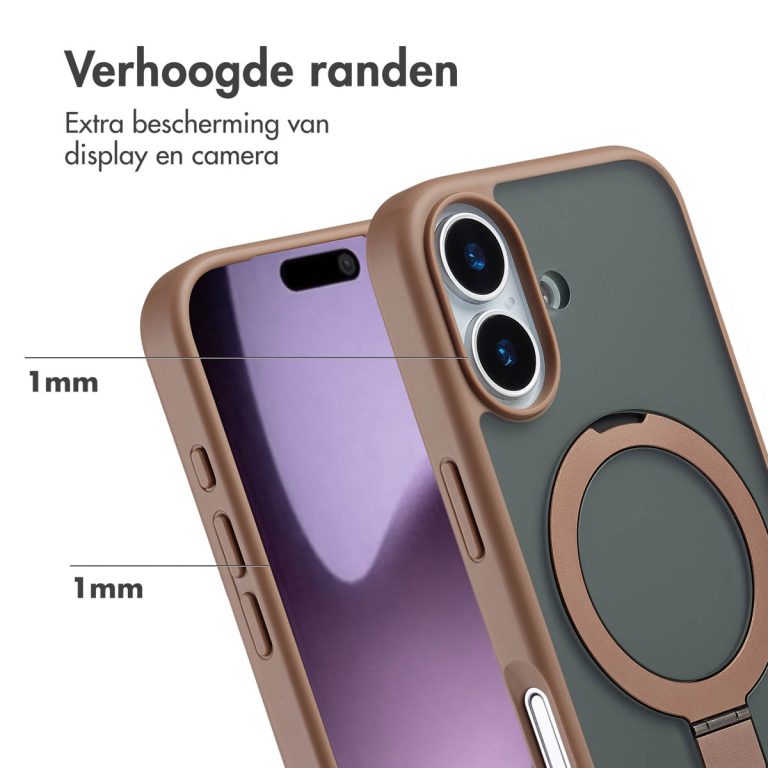 Accezz Ring Stand Backcover met MagSafe Apple iPhone 17 - Bruin - Afbeelding 6