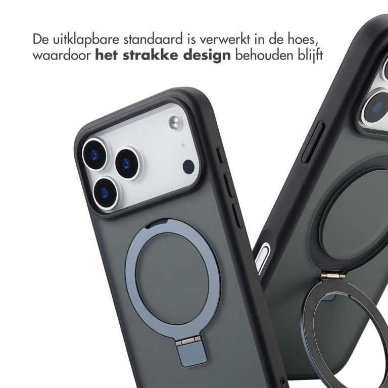 Accezz Ring Stand Backcover met MagSafe Apple iPhone 17 Pro - Zwart - Afbeelding 5