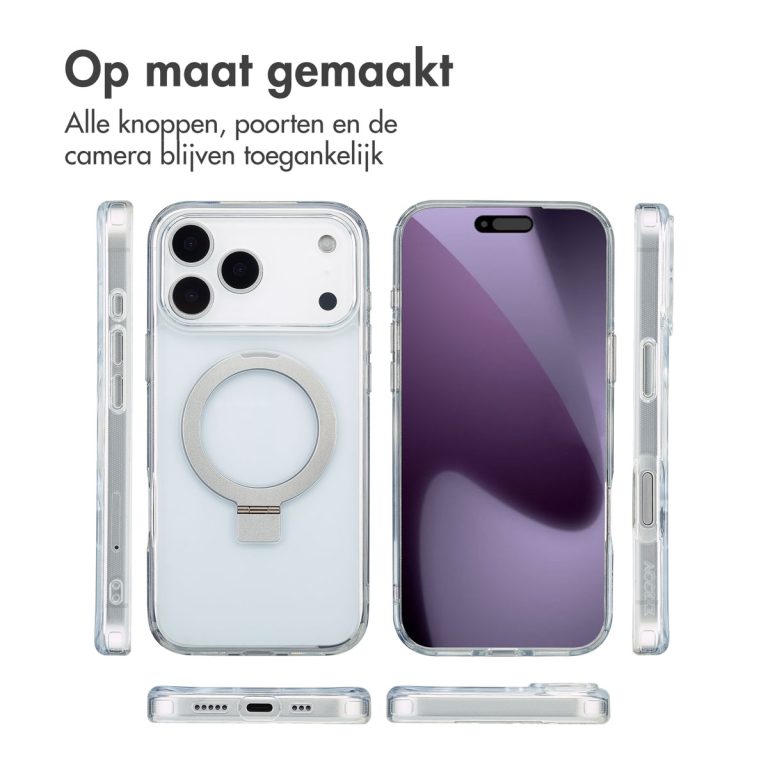 Accezz Ring Stand Backcover met MagSafe Apple iPhone 17 Pro - Transparant - Afbeelding 8