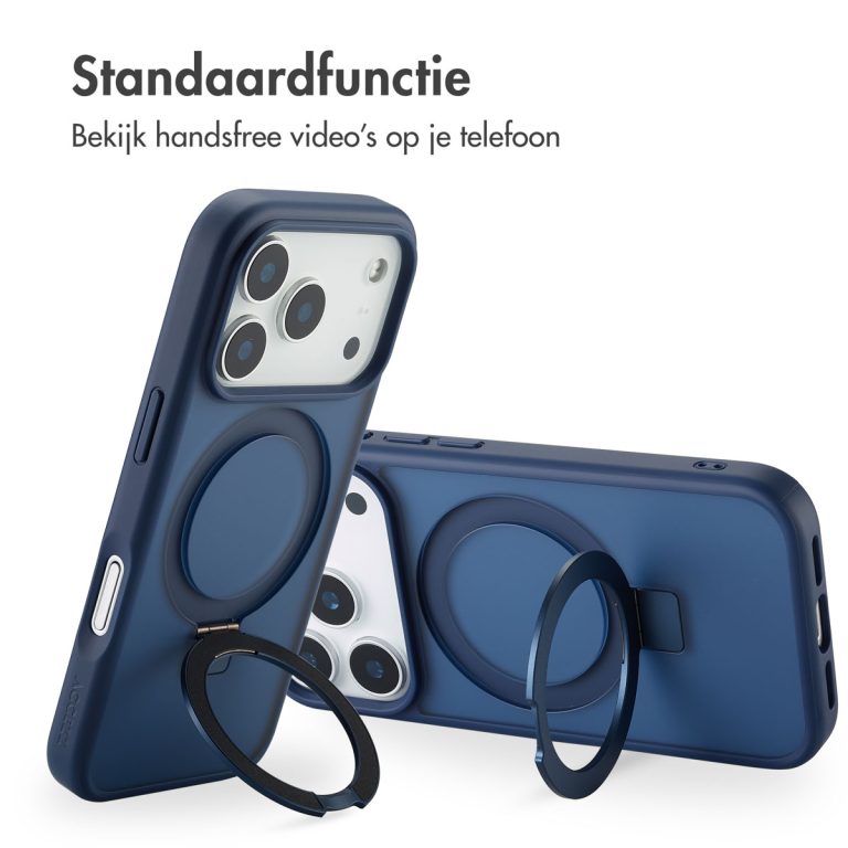 Accezz Ring Stand Backcover met MagSafe Apple iPhone 17 Pro - Blauw - Afbeelding 10