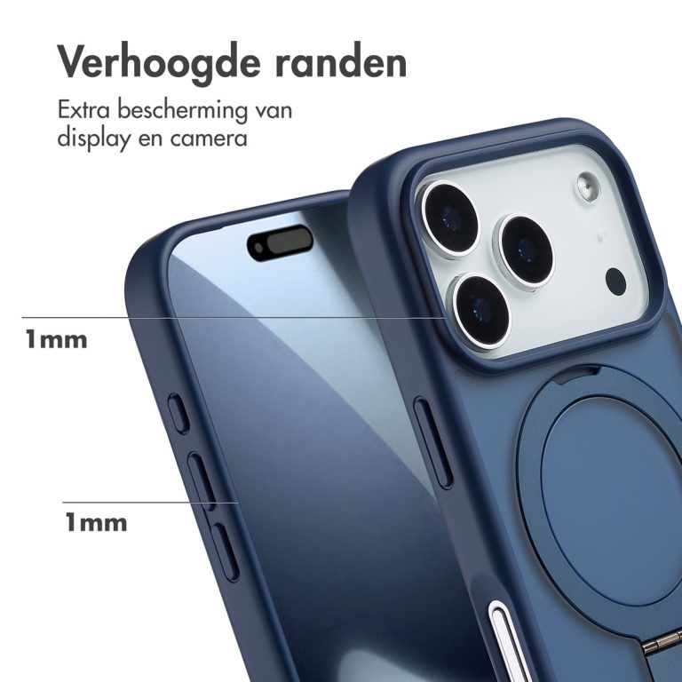 Accezz Ring Stand Backcover met MagSafe Apple iPhone 17 Pro - Blauw - Afbeelding 6