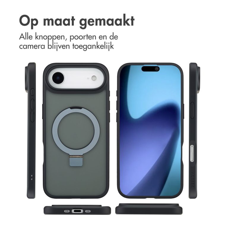 Accezz Ring Stand Backcover met MagSafe Apple iPhone Air - Zwart - Afbeelding 8