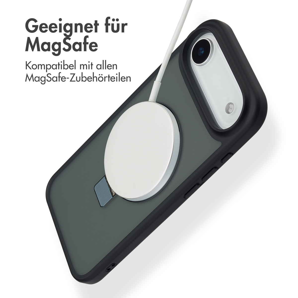 Accezz Ring Stand Backcover met MagSafe Apple iPhone Air - Zwart - Afbeelding 5