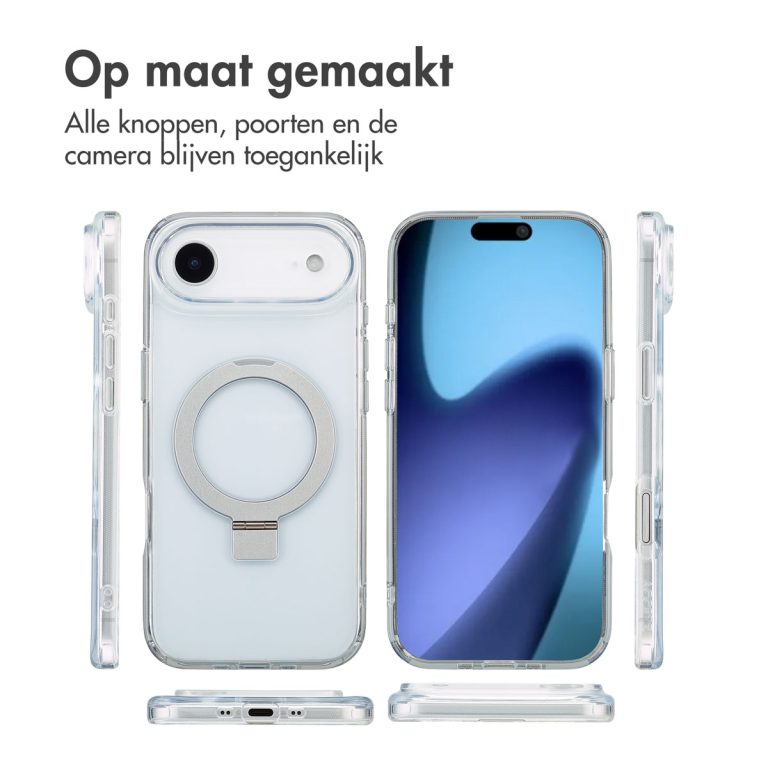 Accezz Ring Stand Backcover met MagSafe Apple iPhone Air - Transparant - Afbeelding 8