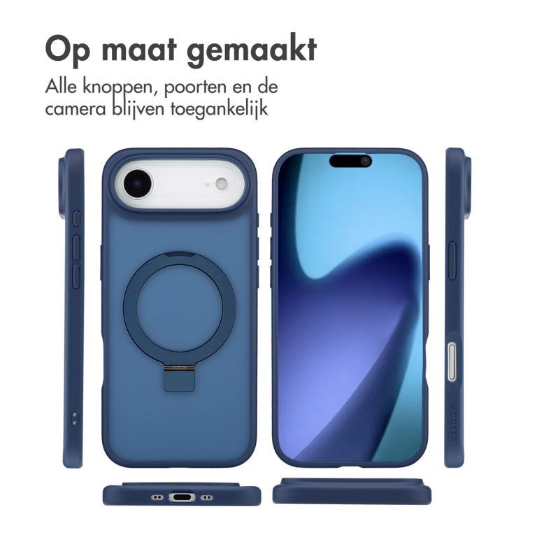 Accezz Ring Stand Backcover met MagSafe Apple iPhone Air - Blauw - Afbeelding 8