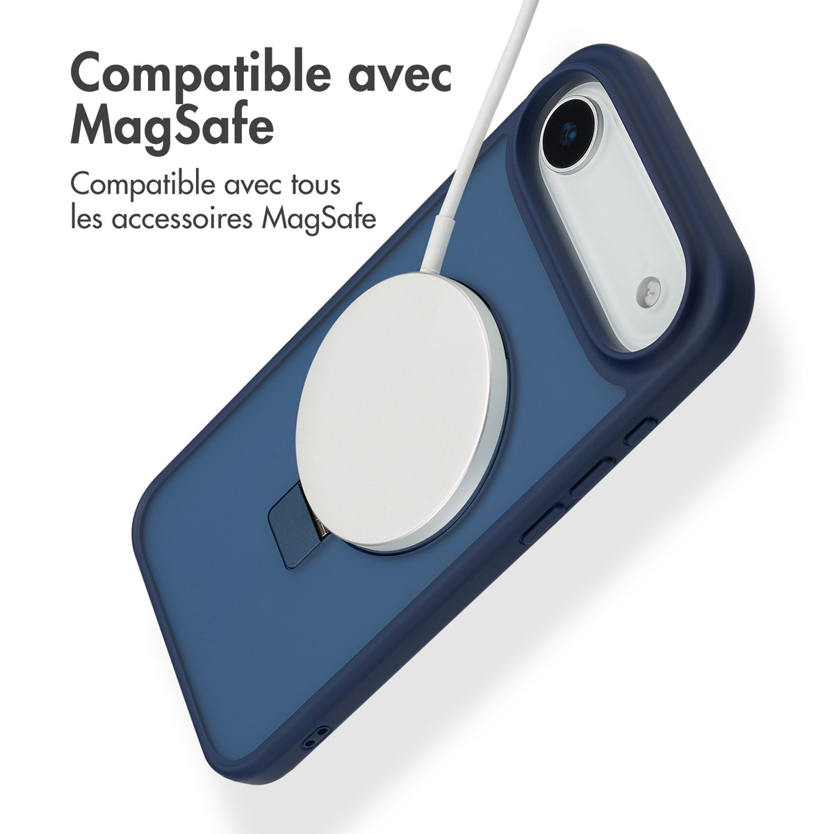 Accezz Ring Stand Backcover met MagSafe Apple iPhone Air - Blauw - Afbeelding 4
