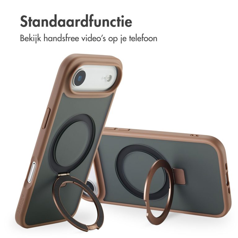 Accezz Ring Stand Backcover met MagSafe Apple iPhone Air - Bruin - Afbeelding 10