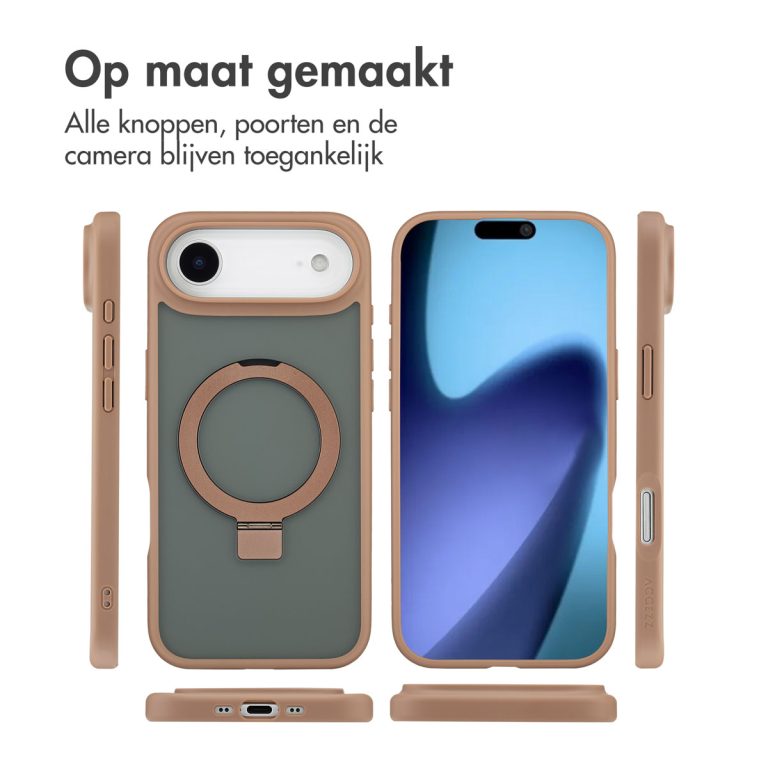 Accezz Ring Stand Backcover met MagSafe Apple iPhone Air - Bruin - Afbeelding 8