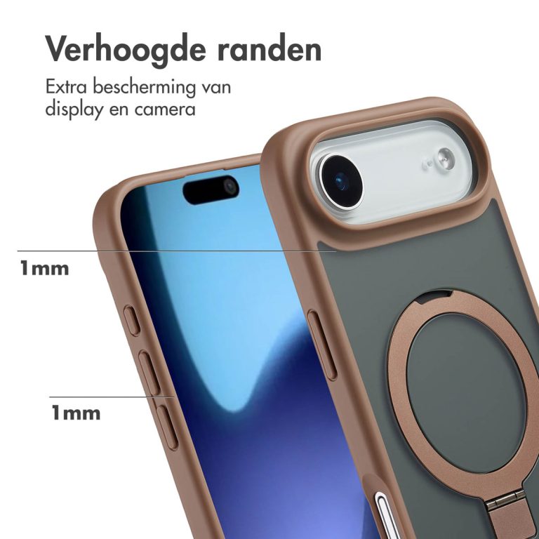 Accezz Ring Stand Backcover met MagSafe Apple iPhone Air - Bruin - Afbeelding 6