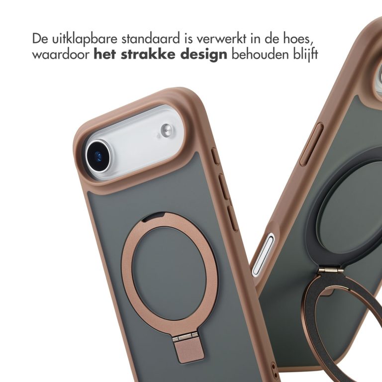 Accezz Ring Stand Backcover met MagSafe Apple iPhone Air - Bruin - Afbeelding 5