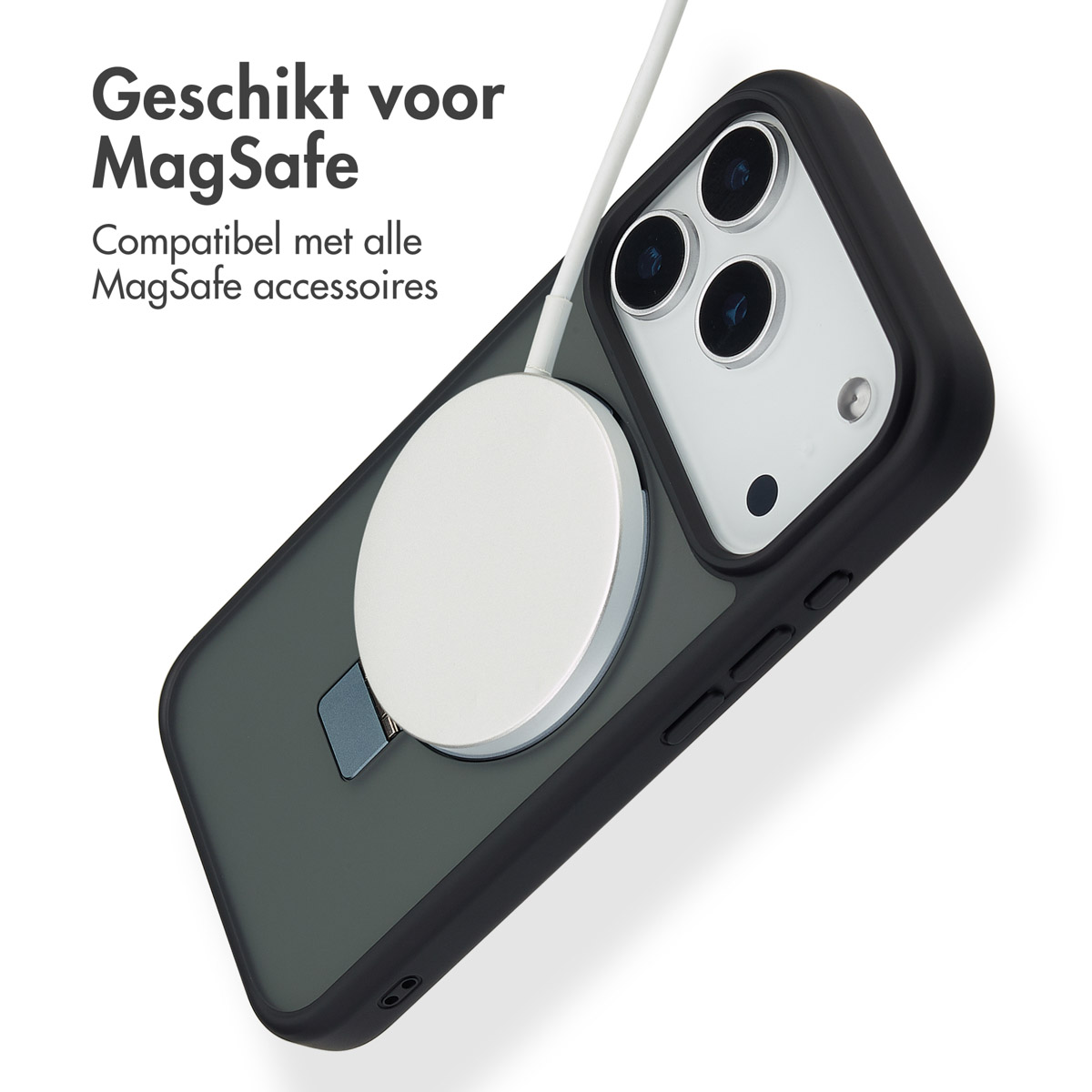Accezz Ring Stand Backcover met MagSafe Apple iPhone 17 Pro Max - Zwart - Afbeelding 4