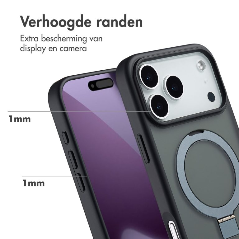 Accezz Ring Stand Backcover met MagSafe Apple iPhone 17 Pro Max - Zwart - Afbeelding 6